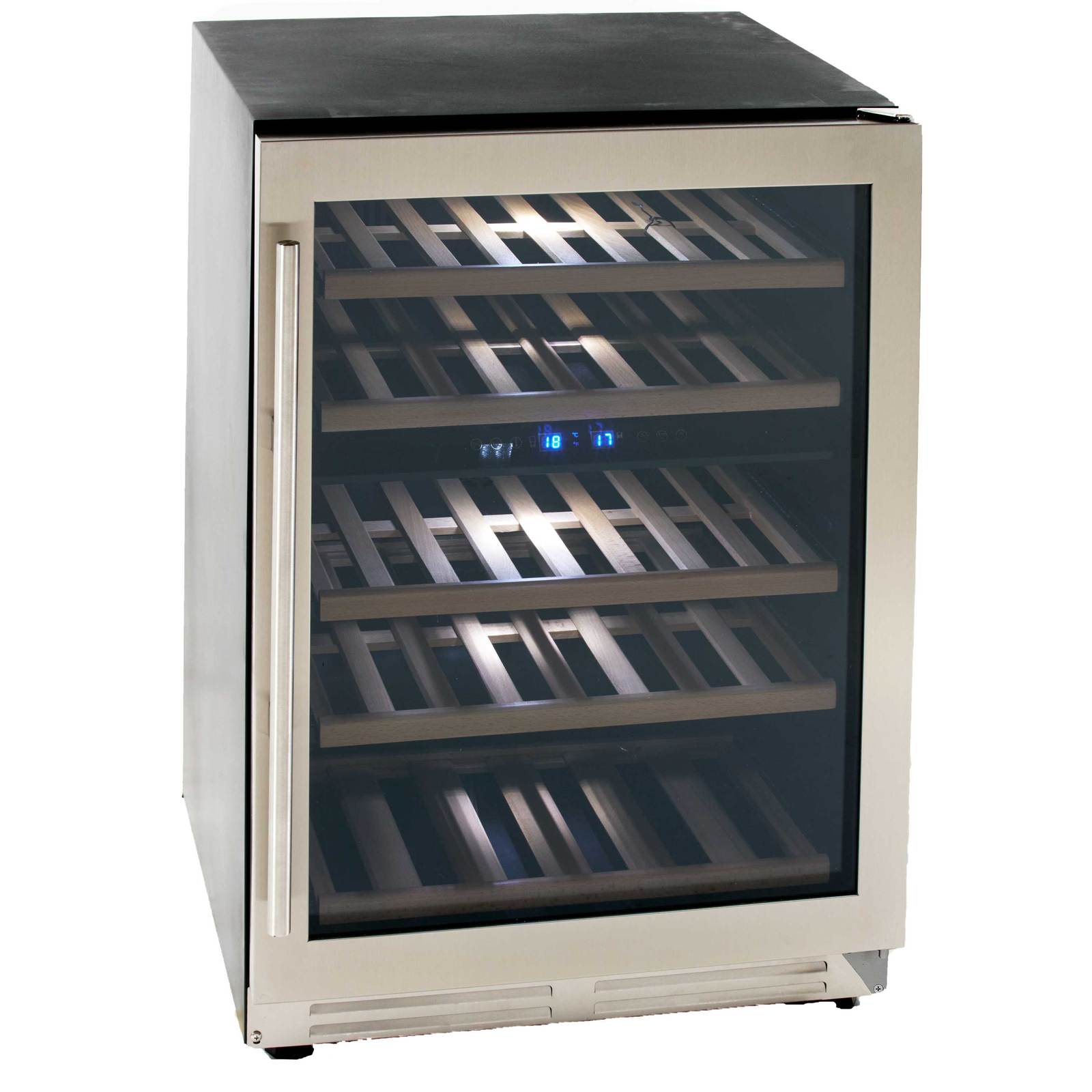 Avanti 43 Bottle DESIGNER Series Dual-Zone Wine Cooler - Stainless Steel with Black Cabinet / 43 Bottles