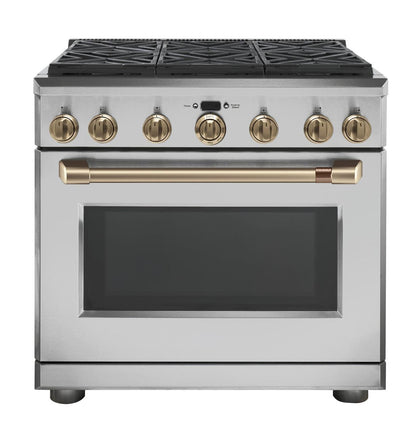 Cafe CXPR6HKPMBZ CAF(EBACK)™ 36" Brushed Bronze Handle & Knob Set for Pro Range and Rangetop