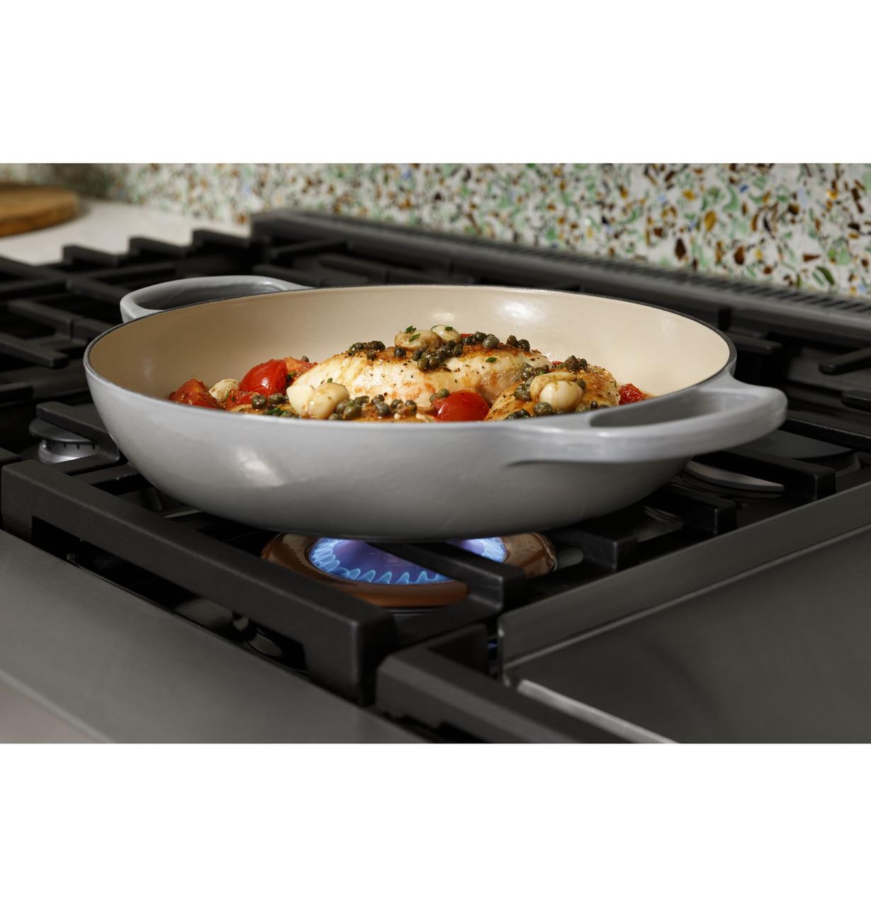 Cafe Caf(eback)™ 48" Smart Dual-Fuel Commercial-Style Range with 6 Burners and Griddle (Natural Gas)