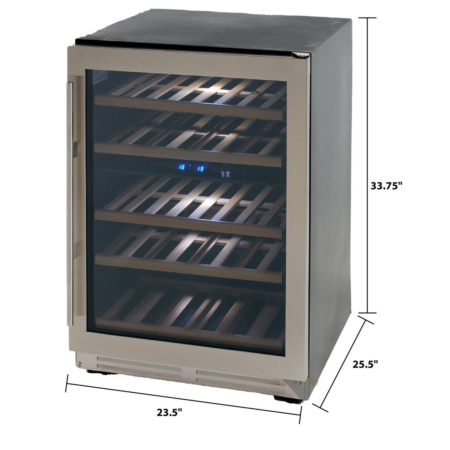 Avanti WCF43S3SD 43 Bottle DESIGNER Series Dual-Zone Wine Cooler - Stainless Steel with Black Cabinet / 43 Bottles