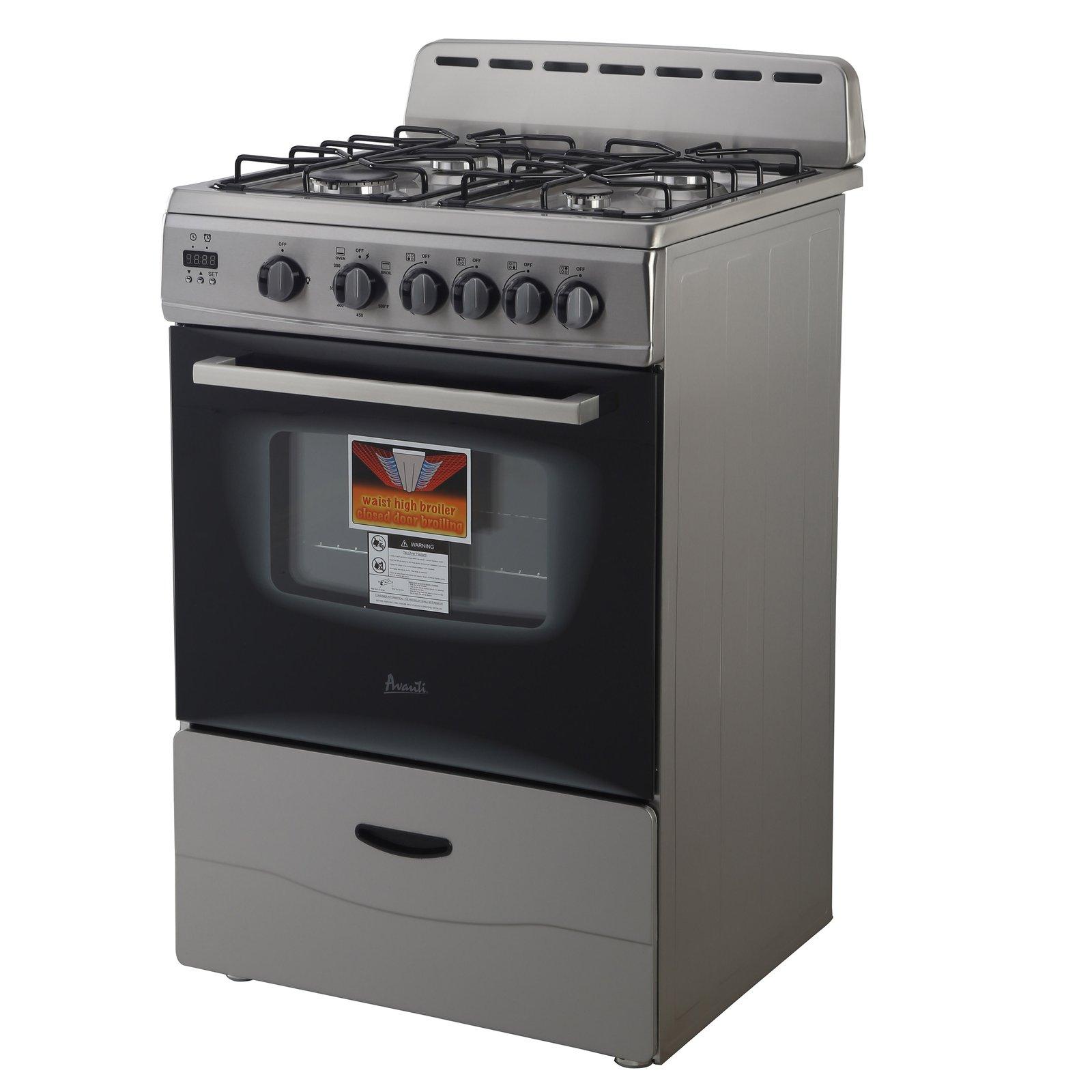 GR2415CB Avanti 24" Compact Gas Range Oven - Black / 2.6 cu. ft.