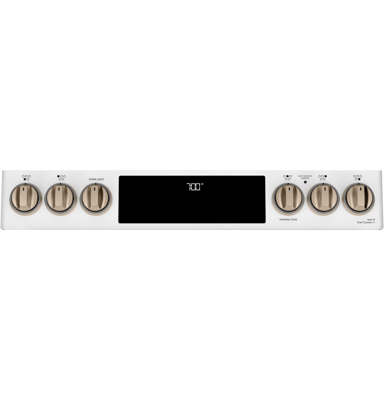 Cafe CES700P4MW2 CAF(EBACK)™ 30" Smart Slide-In, Front-Control, Radiant and Convection Range
