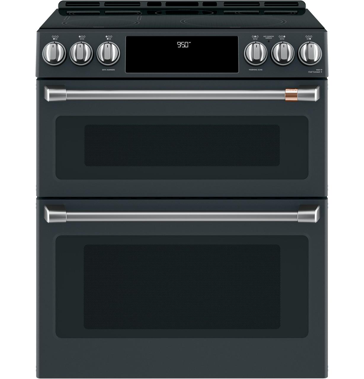 Caf(eback)™ 30" Smart Slide-In, Front-Control, Induction and Convection Double-Oven Range