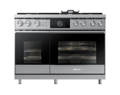 Dacor DOP48M96DLS 48" Pro Dual-Fuel Steam Range, Silver Stainless Steel, Natural Gas