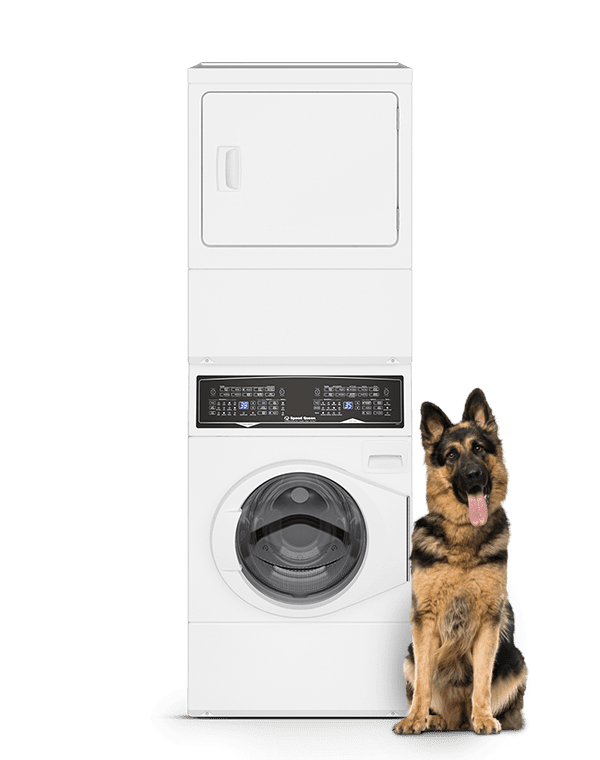 Speed Queen SF7007WG SF7 Stacked White Washer - Gas Dryer with Pet Plus  Sanitize  Fast Cycle Times  5-Year Warranty