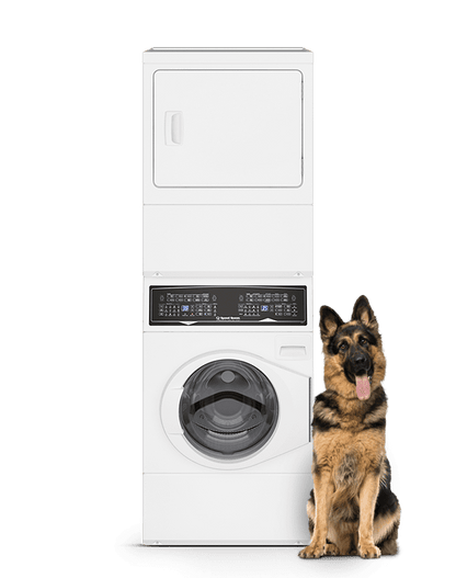 Speed Queen SF7007WG SF7 Stacked White Washer - Gas Dryer with Pet Plus  Sanitize  Fast Cycle Times  5-Year Warranty