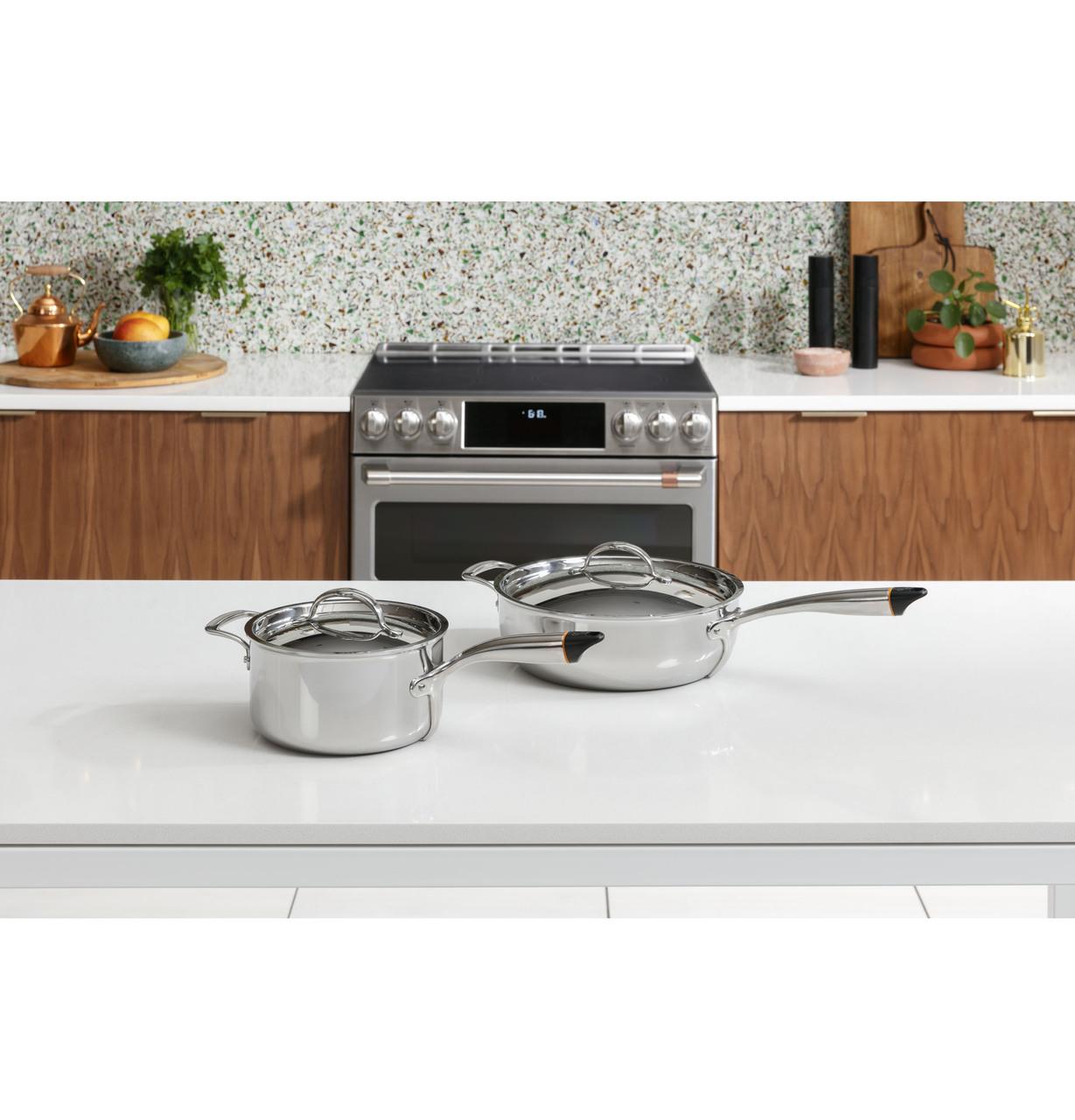 Cafe CHS950P2MS1 CAF(EBACK)™ 30" Smart Slide-In, Front-Control, Induction and Convection Double-Oven Range