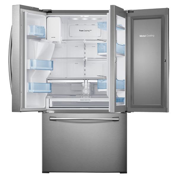 Samsung RF30HDEDTSR 36" Wide, 30 cu. ft. Capacity 3-Door French Door Food ShowCase Refrigerator with Dual Ice Maker (Stainless Steel)