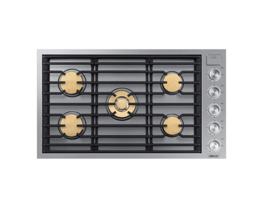 Dacor DTG36M955FS 36" Gas Cooktop, Silver Stainless Steel, Natural Gas