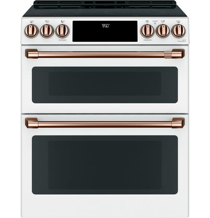 Cafe CHS950P4MW2 CAF(EBACK)™ 30" Smart Slide-In, Front-Control, Induction and Convection Double-Oven Range