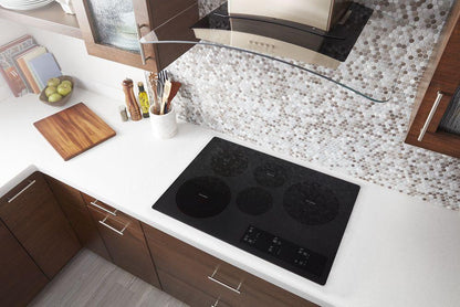 Whirlpool WCE97US0HB 30-inch Electric Ceramic Glass Cooktop with Two Dual Radiant Elements