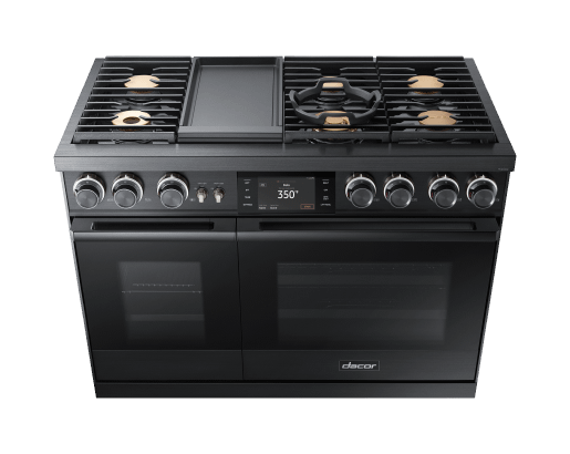 Dacor DOP48M96DPM 48" Pro Dual-Fuel Steam Range, Graphite Stainless Steel, Liquid Propane