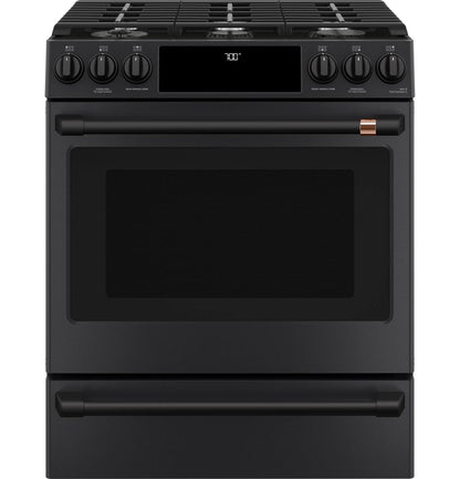 Cafe CGS700P3MD1 CAF(EBACK)™ 30" Smart Slide-In, Front-Control, Gas Range with Convection Oven