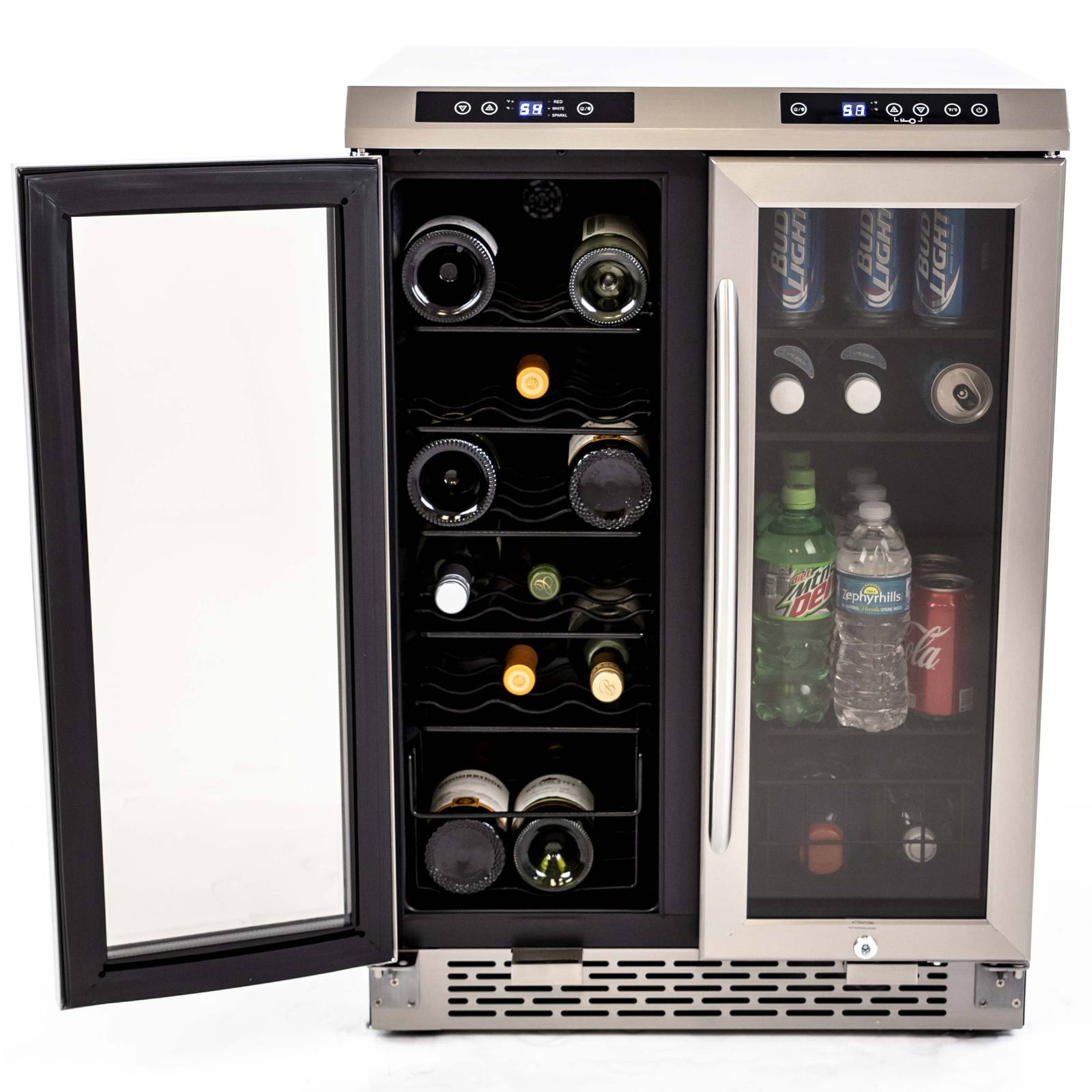 Avanti 19 Bottle/66 Can Dual-Zone Wine u0026 Beverage Center - Stainless Steel / 3 cu. ft.