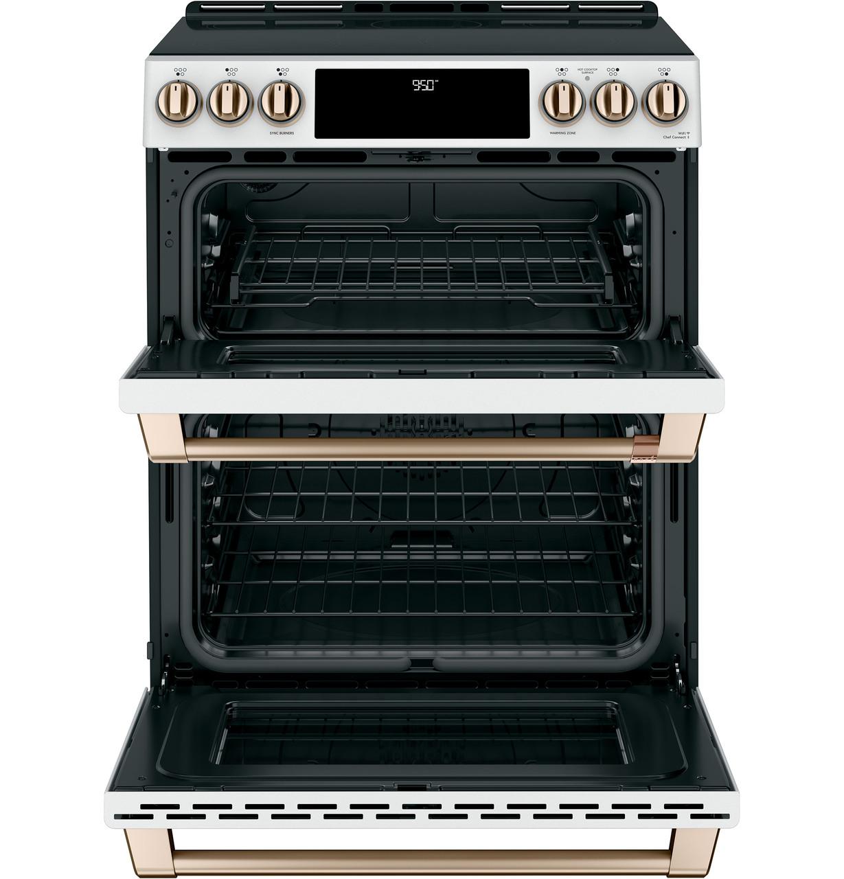Cafe CHS950P4MW2 CAF(EBACK)™ 30" Smart Slide-In, Front-Control, Induction and Convection Double-Oven Range