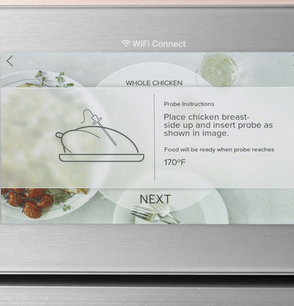 Cafe CTS70DM2NS5 CAF(EBACK)™ 30" Smart Single Wall Oven with Convection in Platinum Glass