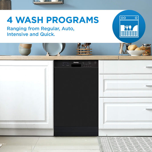 DDW18D1EB Danby 18" Wide Built-in Dishwasher in Black