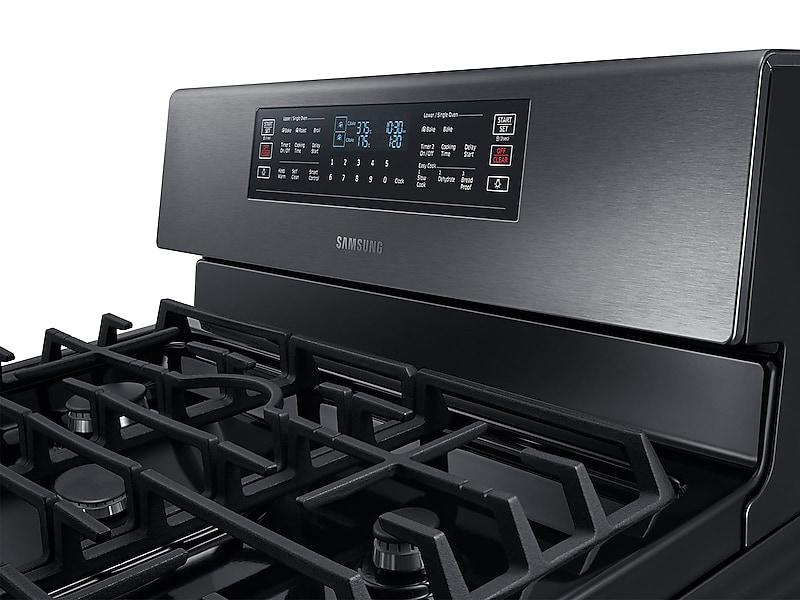 Samsung NX58M6850SG 5.8 cu ft. Smart Freestanding Gas Range with Flex Duo™ & Dual Door in Black Stainless Steel