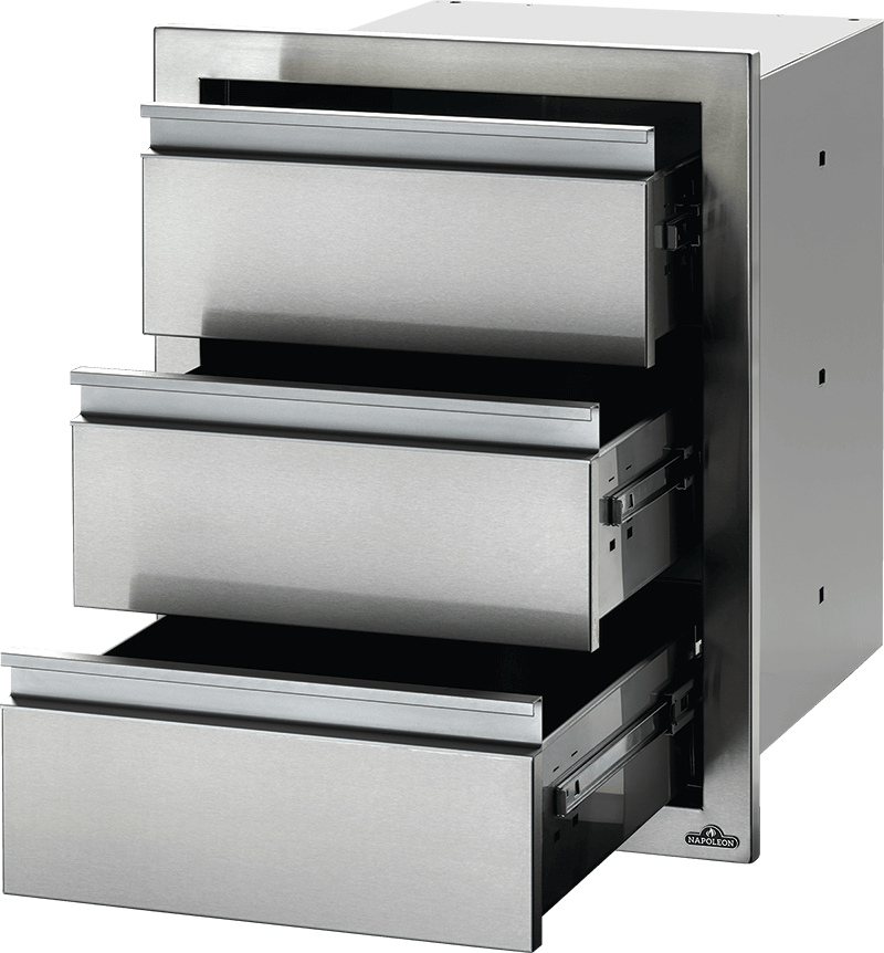 Napoleon Bbq BI18243DR 18 x 24 inch Triple Drawer, Stainless Steel