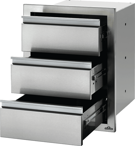 Napoleon Bbq BI18243DR 18 x 24 inch Triple Drawer, Stainless Steel