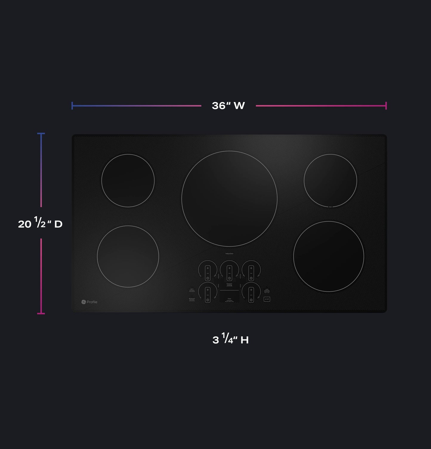 PHP7036DTBB GE Profile™ ENERGY STAR® 36" Built-In Touch Control Induction Cooktop