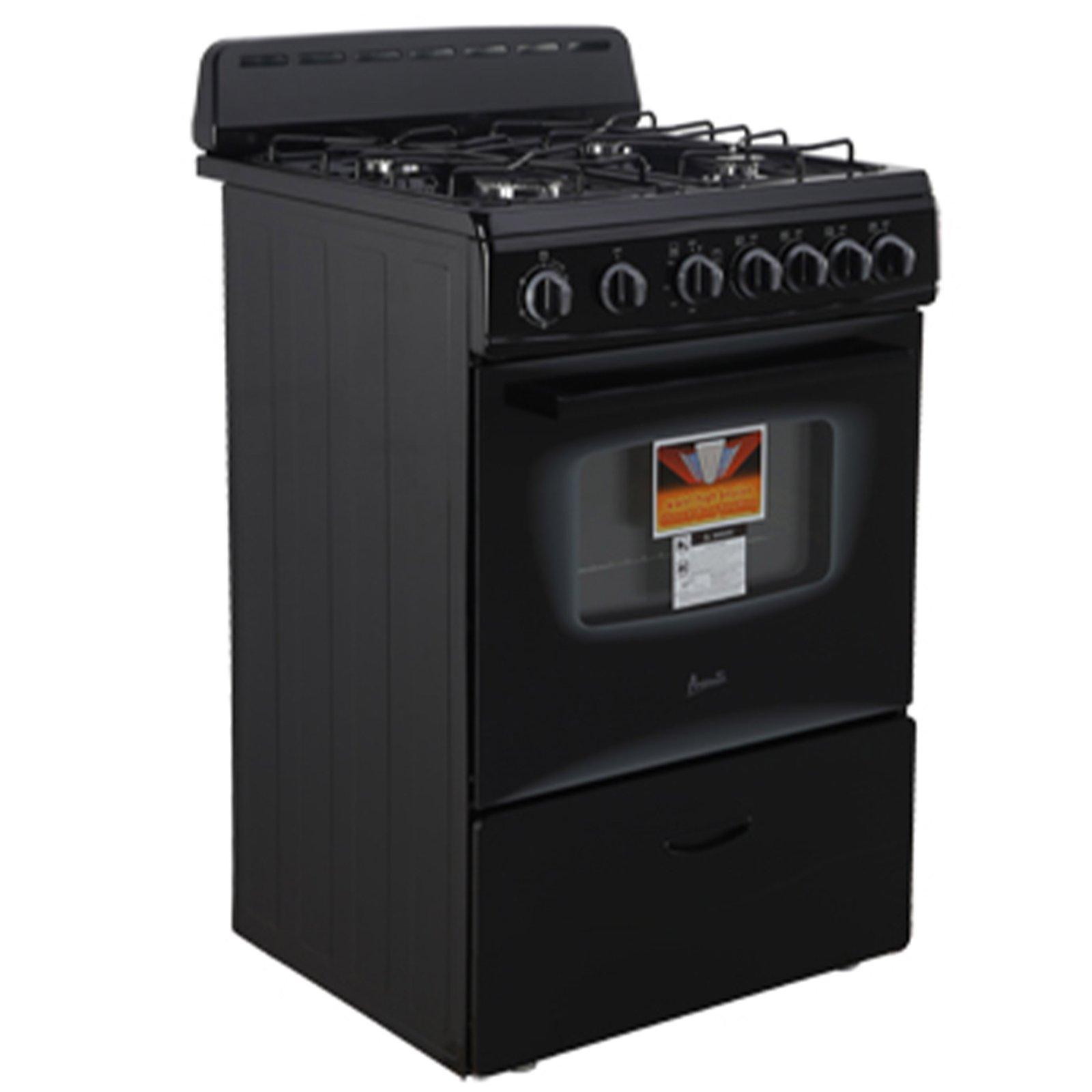 GR2415CB Avanti 24" Compact Gas Range Oven - Black / 2.6 cu. ft.