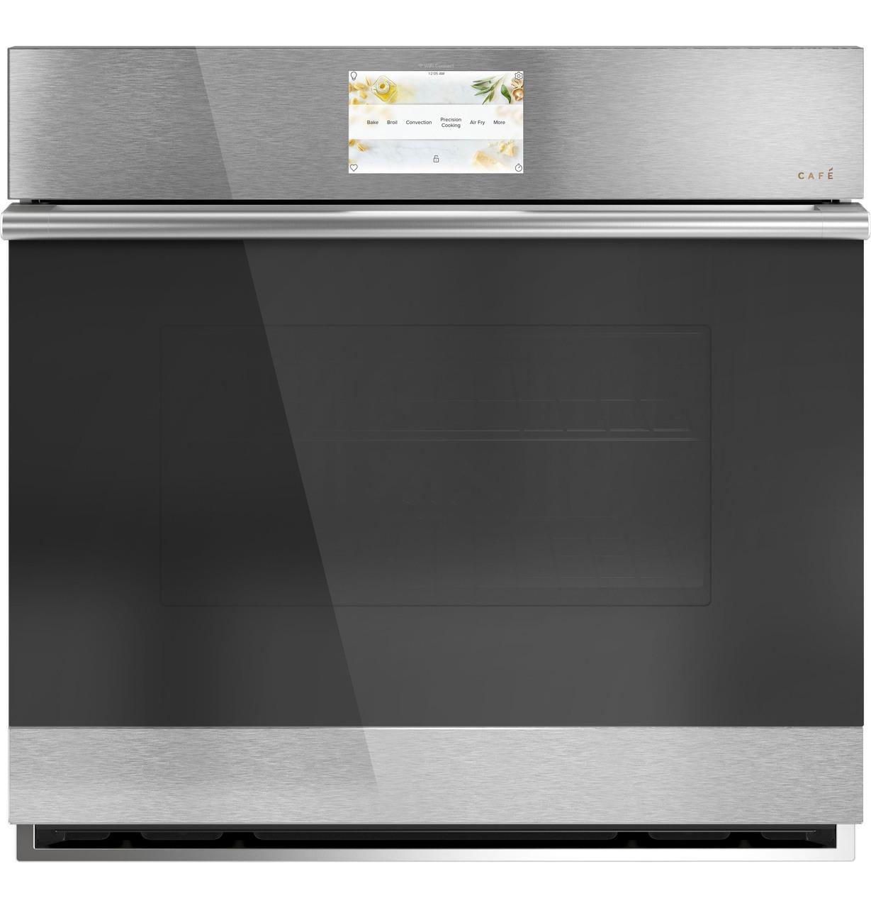 Cafe CTS70DM2NS5 CAF(EBACK)™ 30" Smart Single Wall Oven with Convection in Platinum Glass