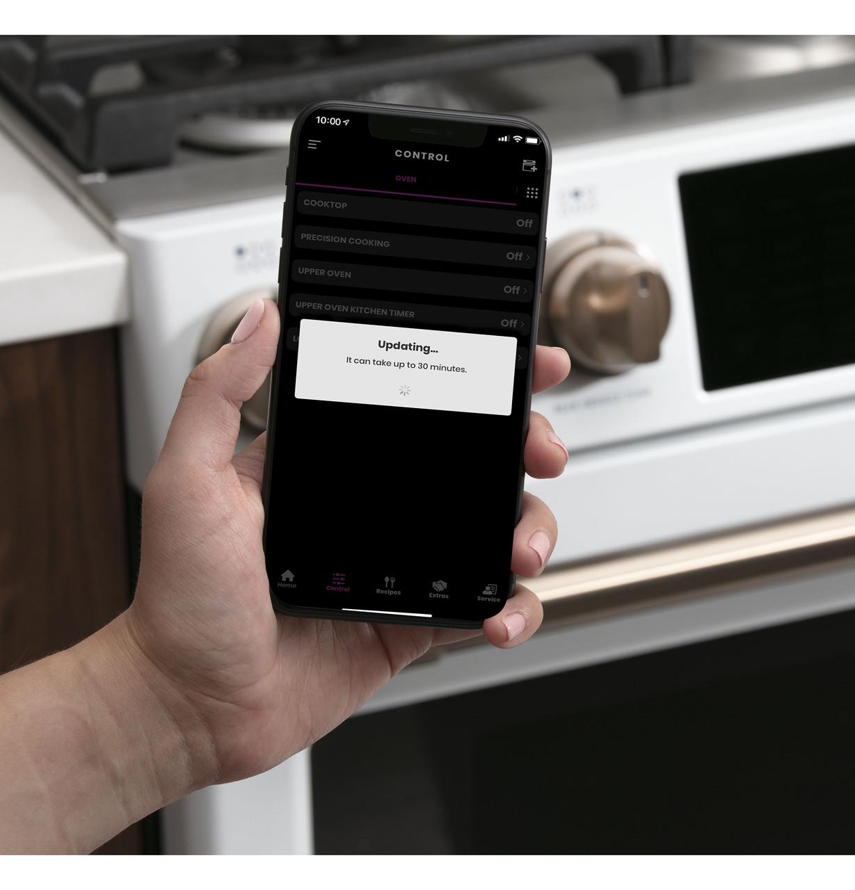 Caf(eback)™ 30" Smart Slide-In, Front-Control, Dual-Fuel, Double-Oven Range with Convection