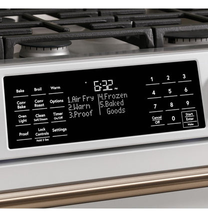 Cafe C2S900P2MS1 CAF(EBACK)™ 30" Smart Slide-In, Front-Control, Dual-Fuel Range with Warming Drawer