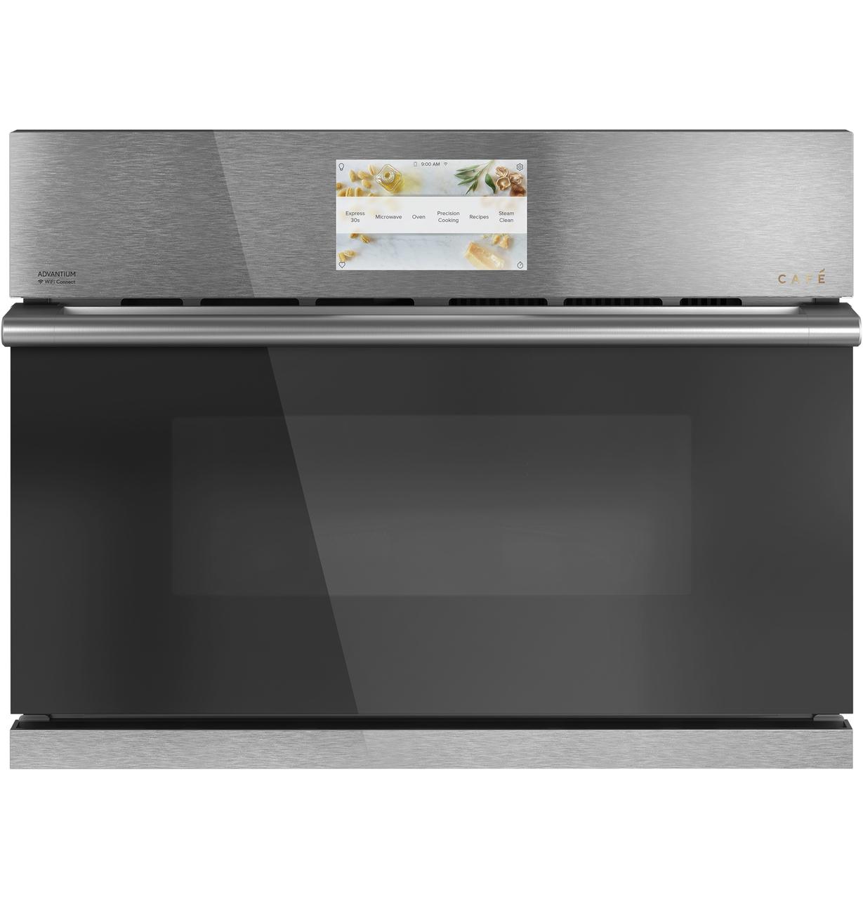Cafe CSB912M2NS5 CAF(EBACK)™ 27" Smart Five in One Oven with 120V Advantium® Technology in Platinum Glass