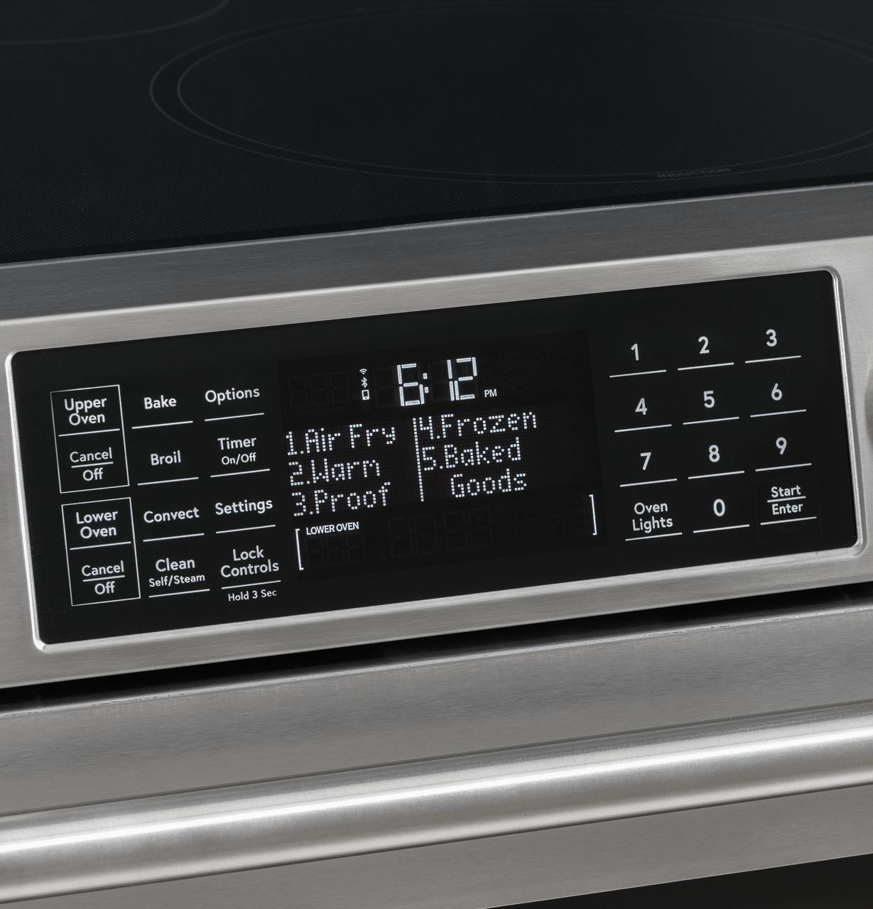 Cafe Caf(eback)™ 30" Smart Slide-In, Front-Control, Radiant and Convection Double-Oven Range