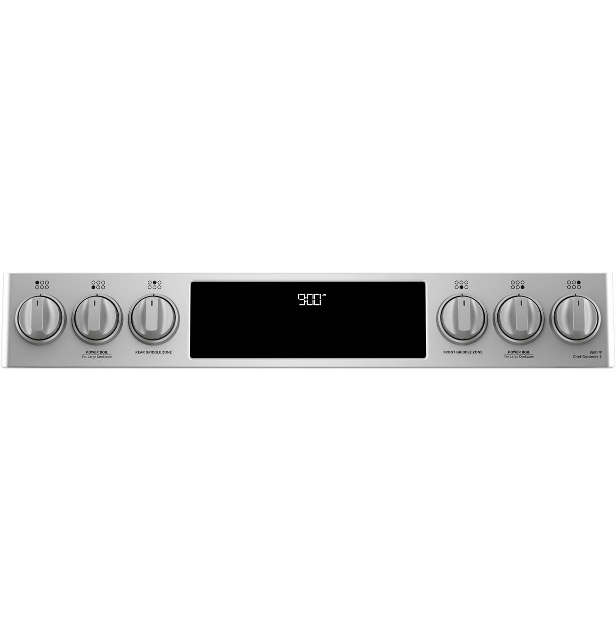 Cafe C2S900P2MS1 CAF(EBACK)™ 30" Smart Slide-In, Front-Control, Dual-Fuel Range with Warming Drawer