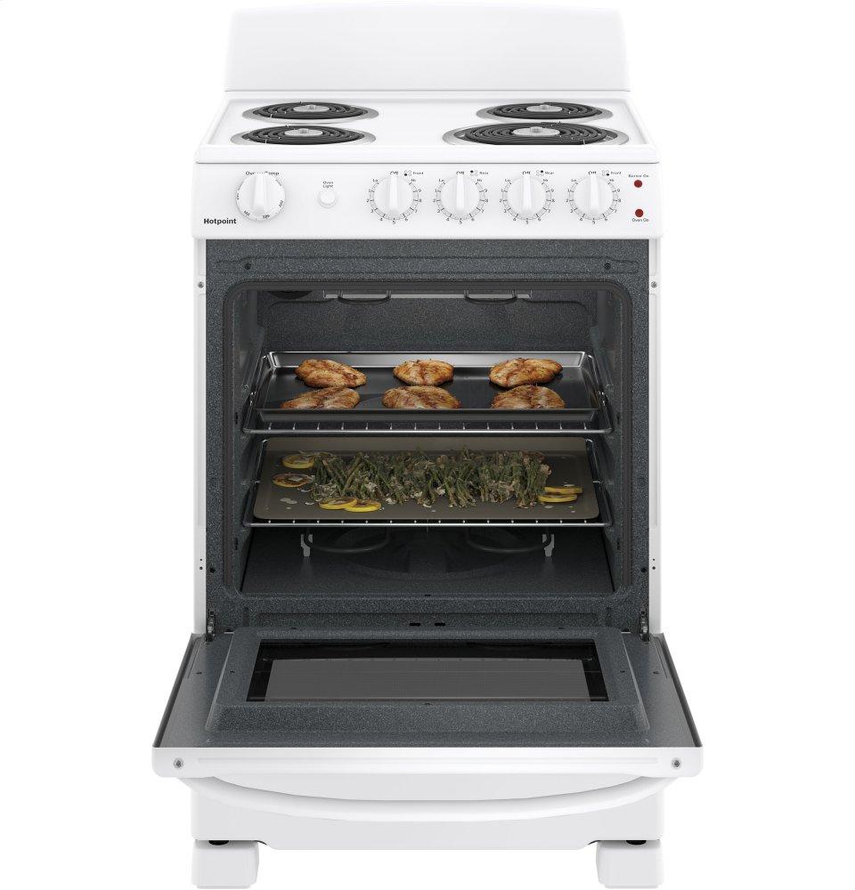 RAS240DMWW Hotpoint® ENERGY STAR® 24" Electric Free-Standing Front-Control Range