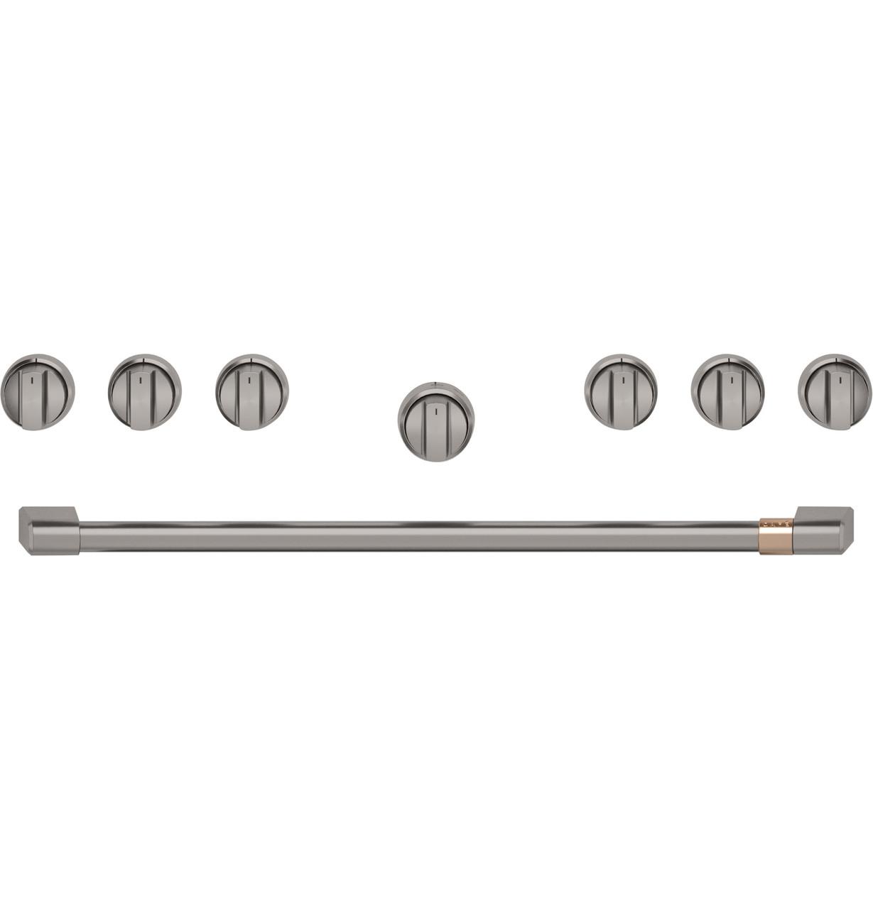 Cafe CXPR6HKPTBT CAF(EBACK)™ 36" Brushed Black Handle & Knob Set for Pro Range and Rangetop