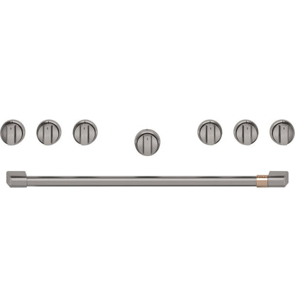 Cafe CXPR6HKPTBT CAF(EBACK)™ 36" Brushed Black Handle & Knob Set for Pro Range and Rangetop