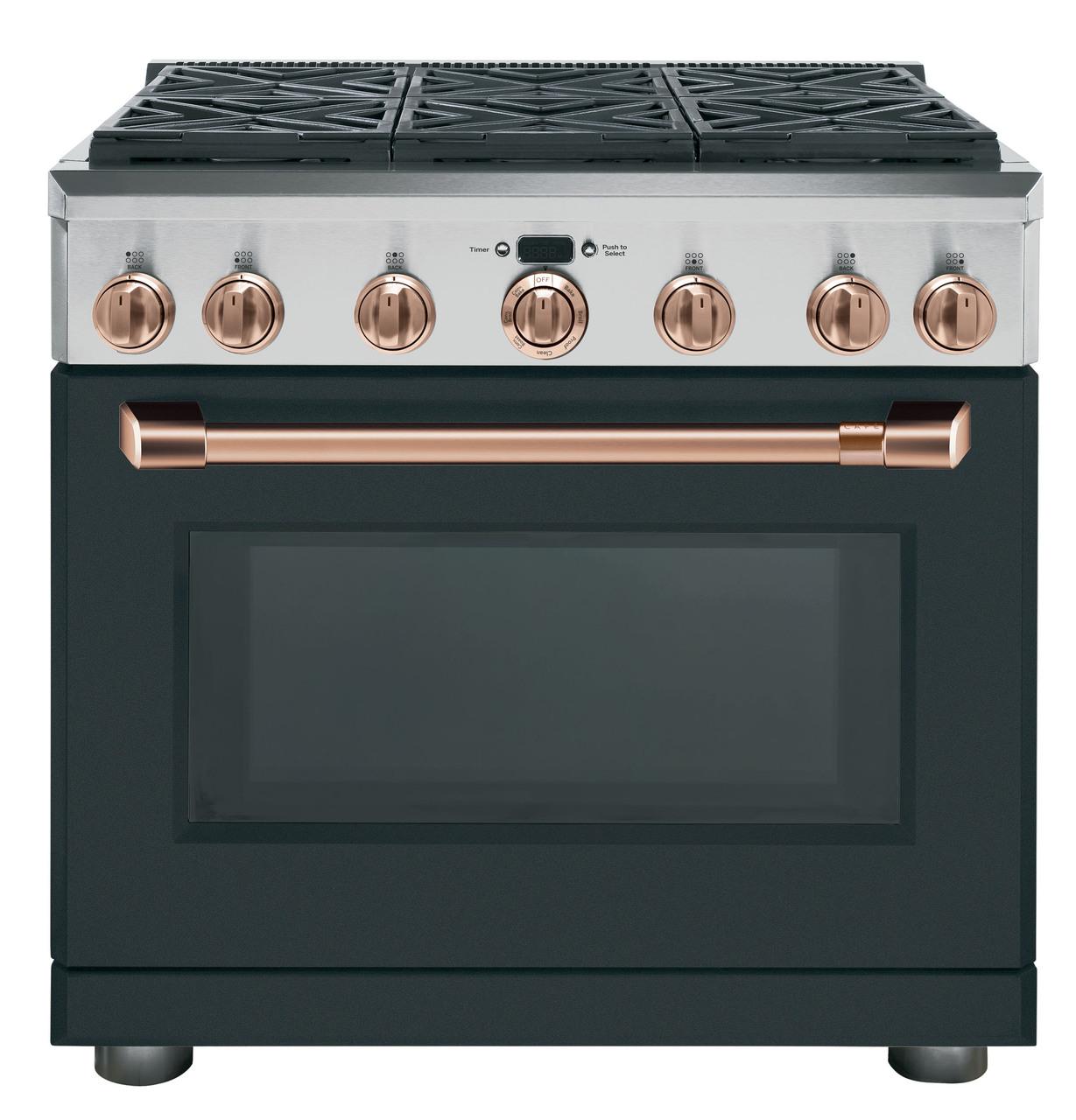 Cafe CXPR6HKPMCU Caf(eback)™ 36" Brushed Copper Handle & Knob Set for Pro Range and Rangetop