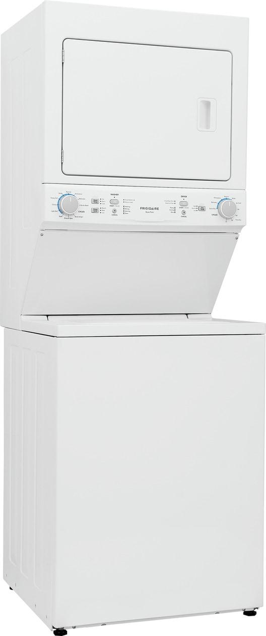 Frigidaire FLCE7523AW Electric Long Vent Stacked Laundry Center - 3.9 Cu. Ft Washer and 5.5 Cu. Ft. Dryer