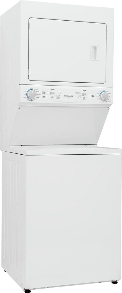 Frigidaire FLCE7523AW Electric Long Vent Stacked Laundry Center - 3.9 Cu. Ft Washer and 5.5 Cu. Ft. Dryer