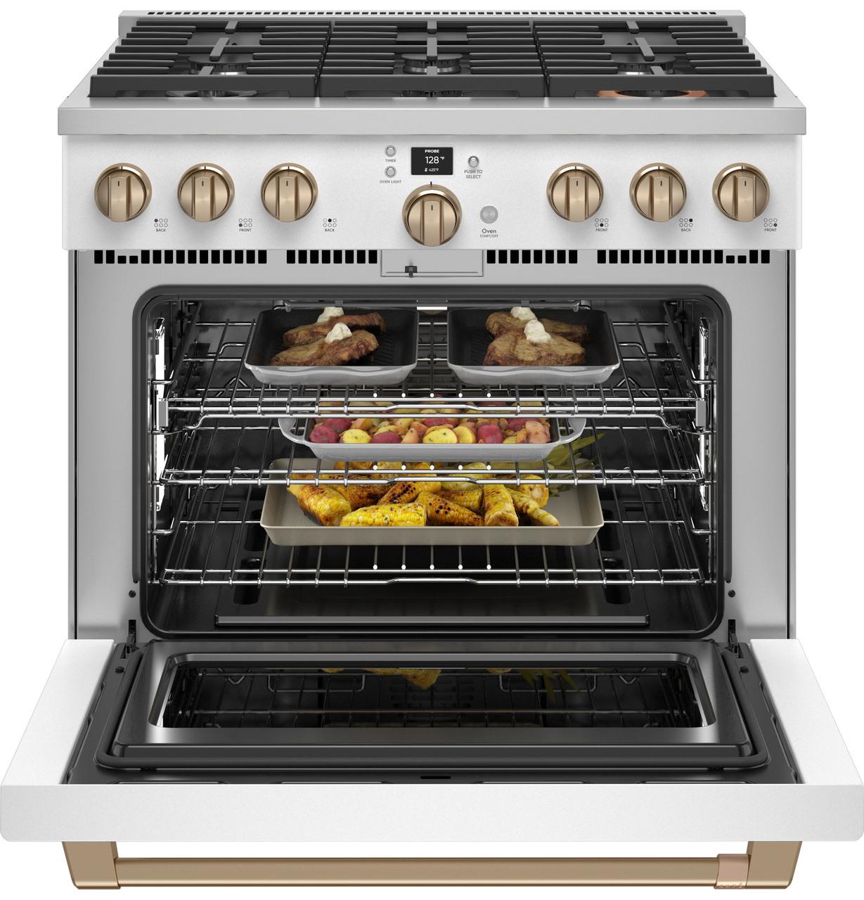 Cafe CGY366P4TW2 Caf(eback)™ 36" Smart All-Gas Commercial-Style Range with 6 Burners (Natural Gas)