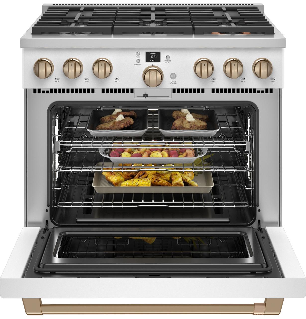 Cafe CGY366P4TW2 CAF(EBACK)™ 36" Smart All-Gas Commercial-Style Range with 6 Burners (Natural Gas)