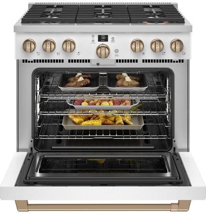 Cafe CGY366P4TW2 CAF(EBACK)™ 36" Smart All-Gas Commercial-Style Range with 6 Burners (Natural Gas)