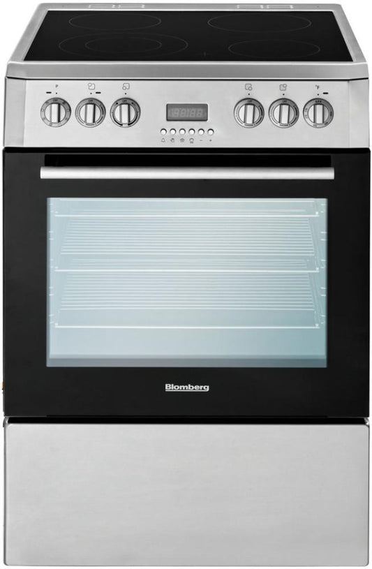 Blomberg Appliances BERU24102SS 24in Electric, convection w/fan and circular element, smooth top 4 zone, stainless