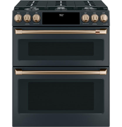 Caf(eback)™ 30" Smart Slide-In, Front-Control, Dual-Fuel, Double-Oven Range with Convection