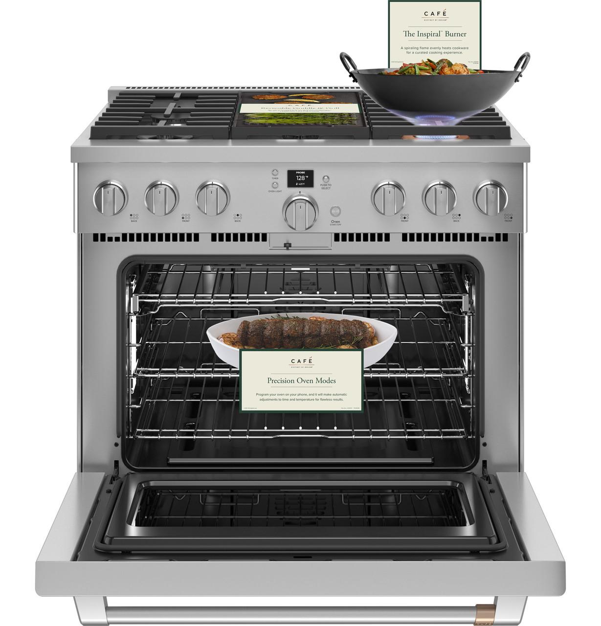 Cafe CGY366P2TS1 CAF(EBACK)™ 36" Smart All-Gas Commercial-Style Range with 6 Burners (Natural Gas)