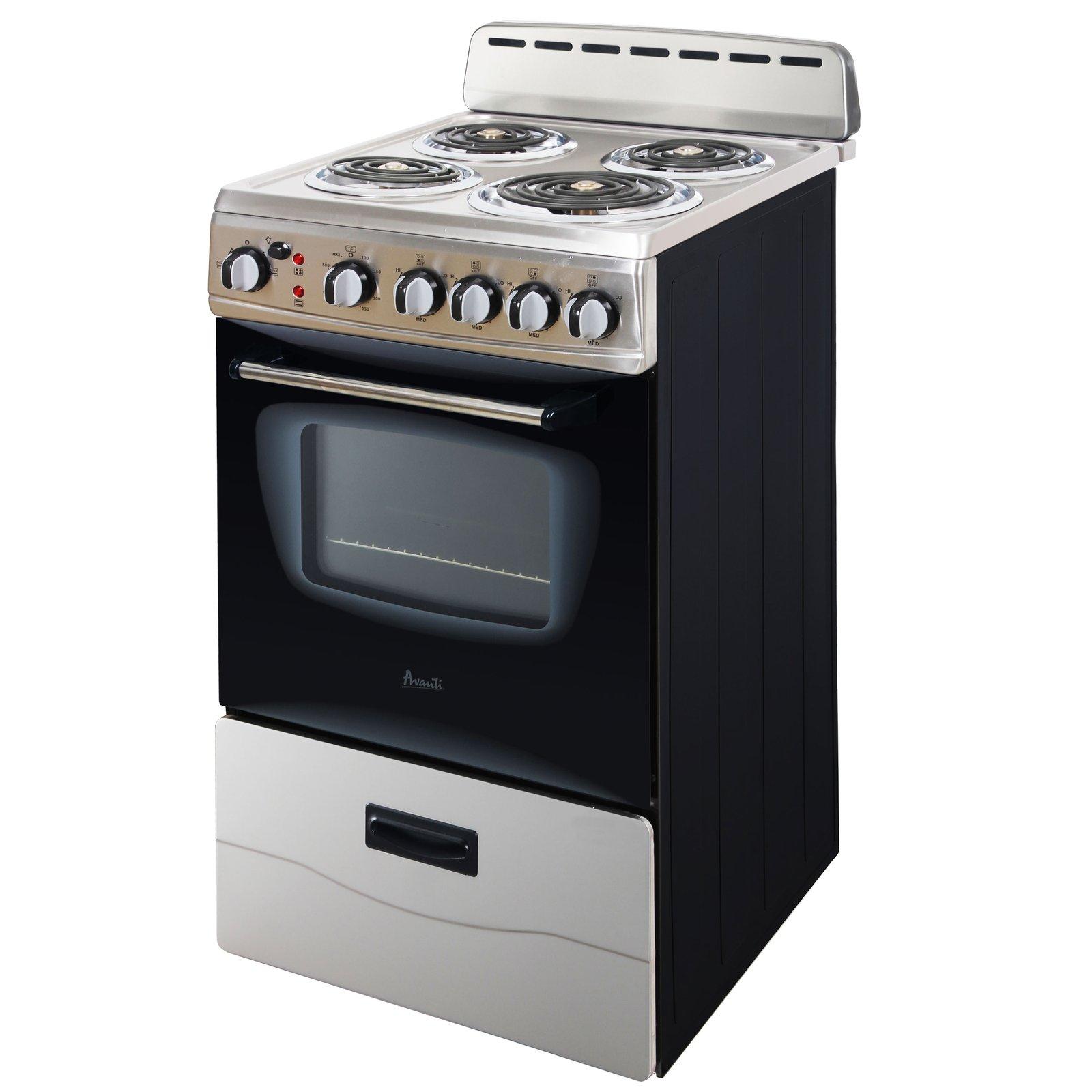 Avanti 20" Electric Range Oven with Framed Glass Door - White / 2.1 cu. ft.
