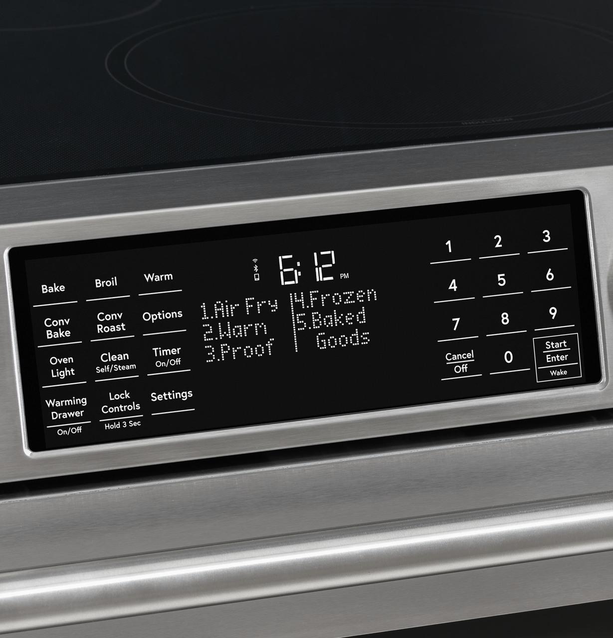 Cafe Caf(eback)™ 30" Smart Slide-In, Front-Control, Induction and Convection Range with Warming Drawer