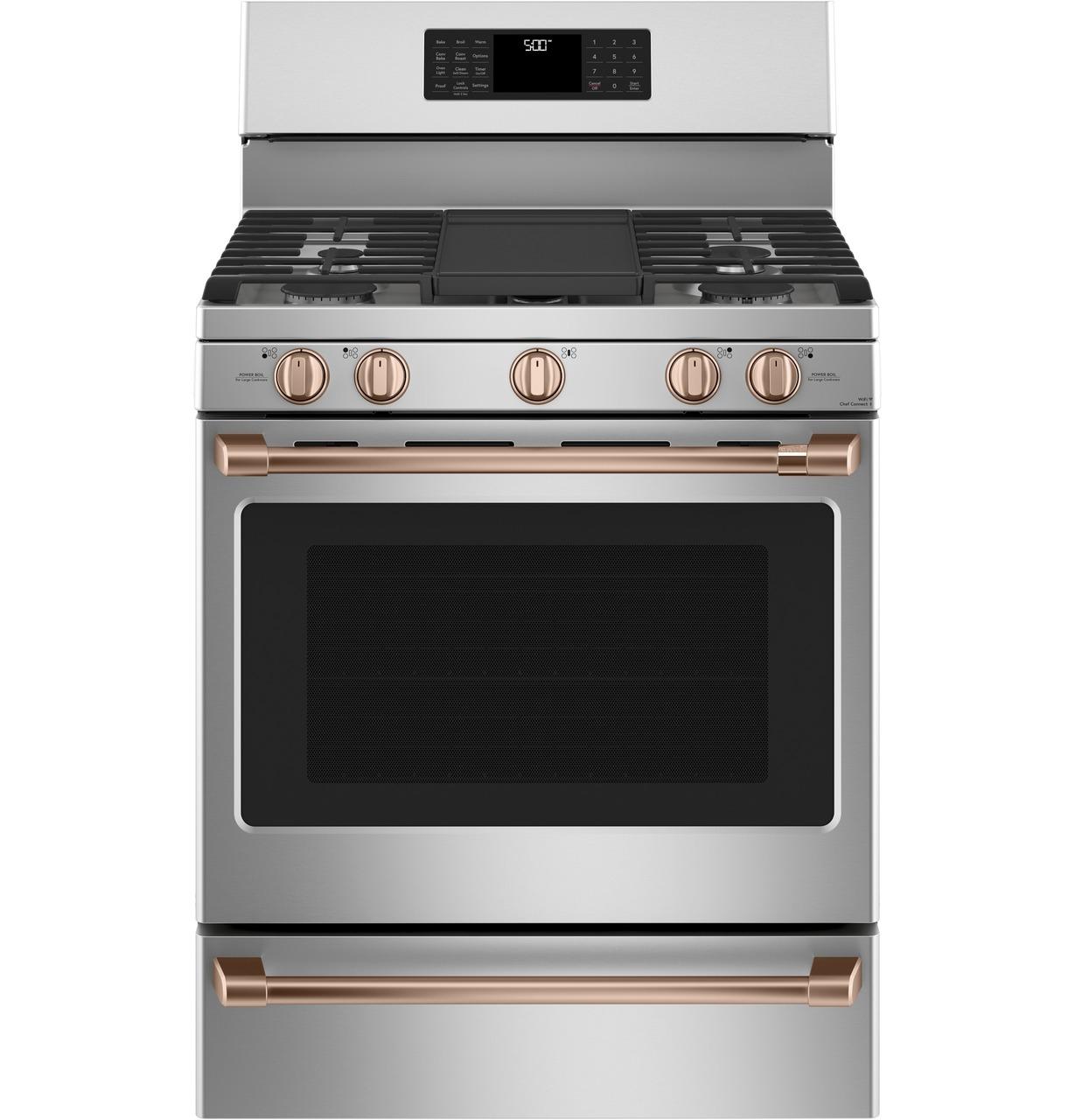 Caf(eback)™ 30" Smart Free-Standing Gas Range with Convection