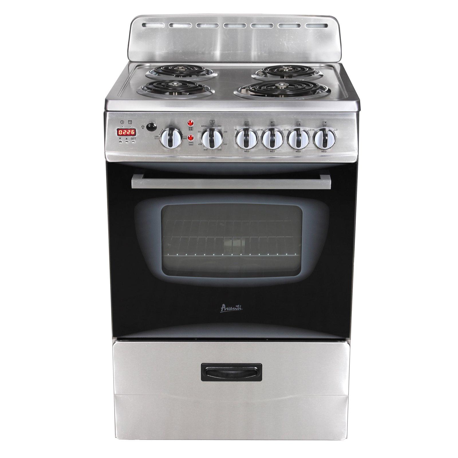 ERU240P1B Avanti 24" Electric Range Oven with Framed Glass Door - Black / 2.6 cu. ft.