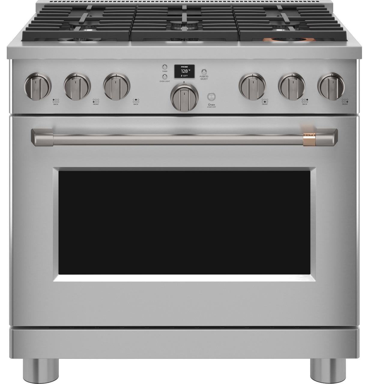 Cafe C2Y366P2TS1 CAF(EBACK)™ 36" Smart Dual-Fuel Commercial-Style Range with 6 Burners (Natural Gas)