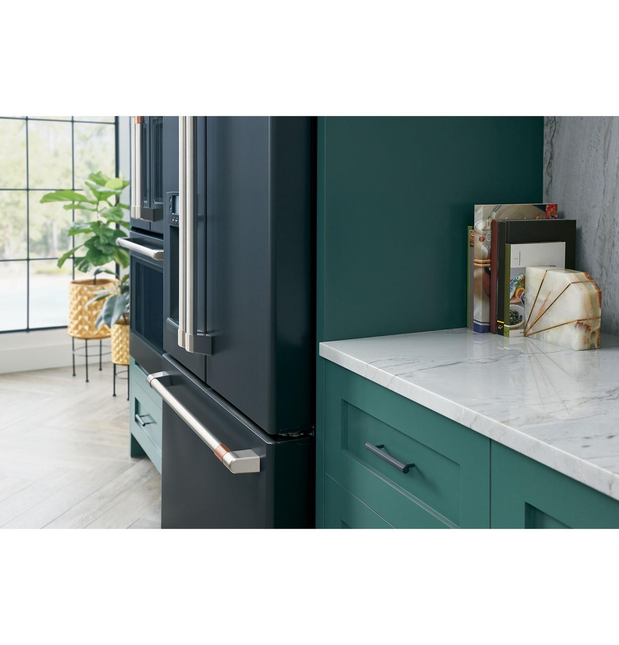 Cafe CYE22TP2MS1 CAF(EBACK)™ ENERGY STAR® 22.1 Cu. Ft. Smart Counter-Depth French-Door Refrigerator with Hot Water Dispenser
